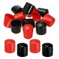 thumbnail image 1 of 31 mm Round Rubber End Caps, Vinyl Bolt Cover Caps Flexible Screw Thread Protectors, Black-Red 12 Pcs, 1 of 7