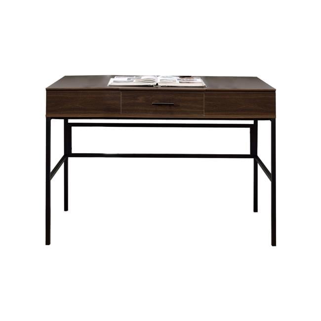 Adjustable Brown Wood Writing Desk with USB Port and Storage