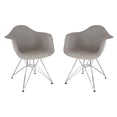 thumbnail image 1 of 31 x 24.25 x 25 in. Willow Fabric Eiffel Accent Chair, Grey - Set of 2, 1 of 1