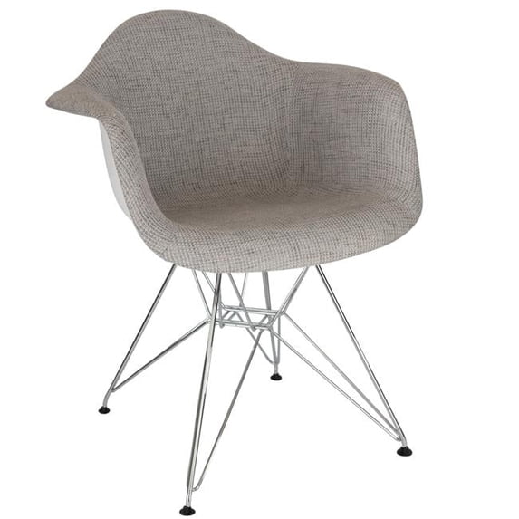 31 x 24.25 x 25 in. Willow Fabric Eiffel Accent Chair, Grey