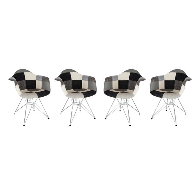 Willow 31'' Multicolor Velvet Eiffel Accent Chair Set of 4