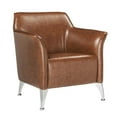 thumbnail image 1 of 31 x 33 x 33 in. Brown PU Upholstery Metal Leg Accent Chair, 1 of 1