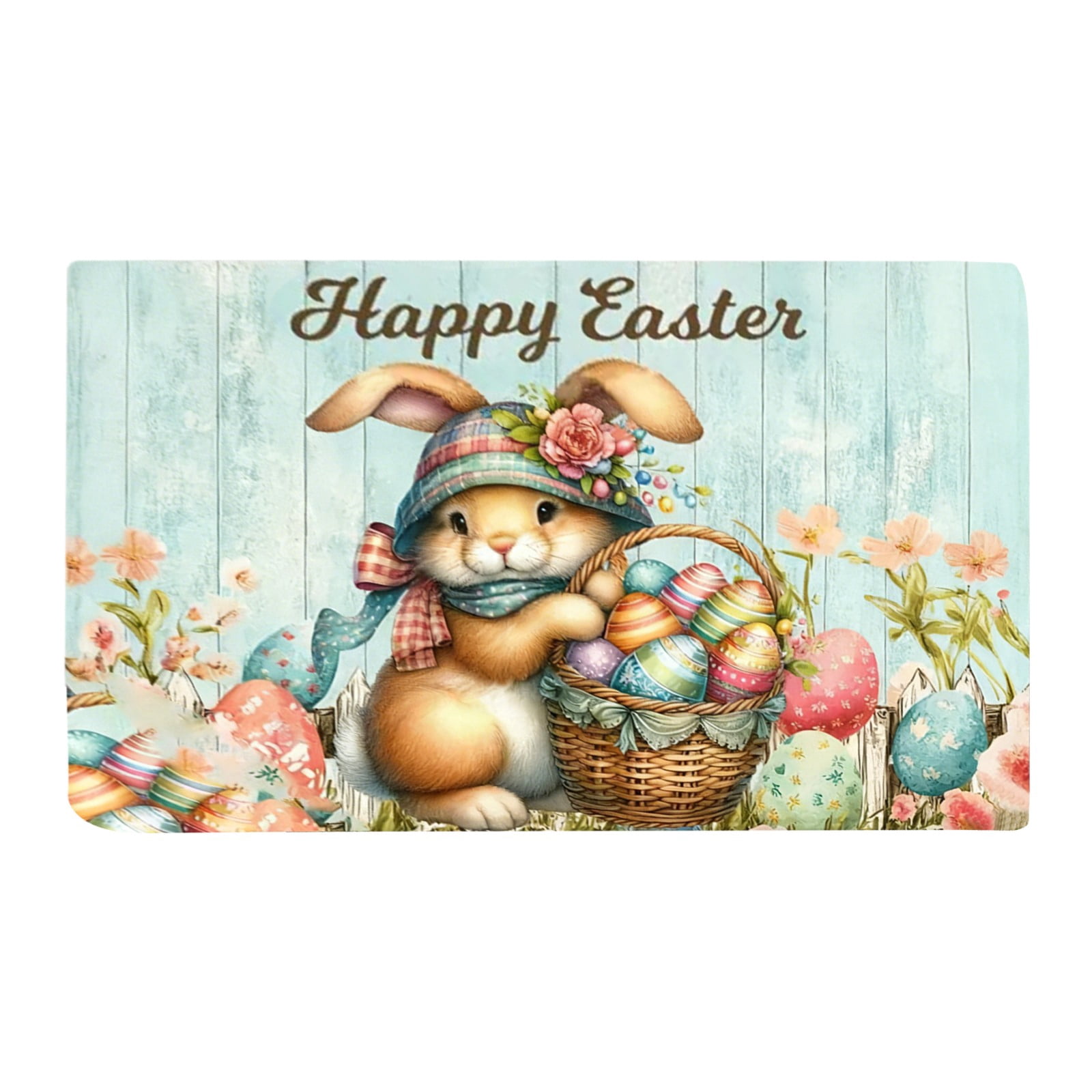 31" x 47" Happy Easter Kitchen Mats Easter Rug Easter Bath Rug Easter Bunny Kitchen Rug Easter Doormat Easter Decor Easter Bathroom Rug Kitchen Mats for Floor Easter Bath Mat