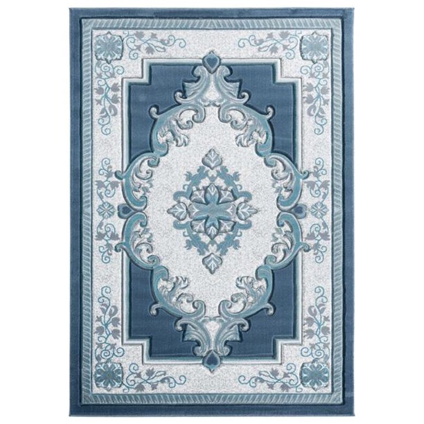 31" x 88" x 0.53" Aqua Olefin/Polypropylene Area Rug