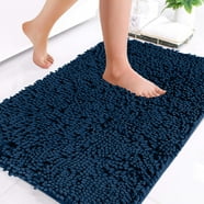 Walensee Non-Slip Bathroom Rugs Chenille Soft Striped Plush Bath Mat ...