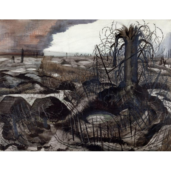 31"x24" Fine Art Quality Poster :: Paul Nash - Wire Marcel Duchamp