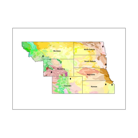 31"x24" Heavyweight Photo Paper Quality Poster: Climate Map - Analysis of Phenocamera Tower Locations in the Missouri River Basin