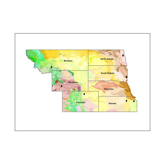 31"x24" Heavyweight Photo Paper Quality Poster: Climate Map - Analysis of Phenocamera Tower Locations in the Missouri River Basin