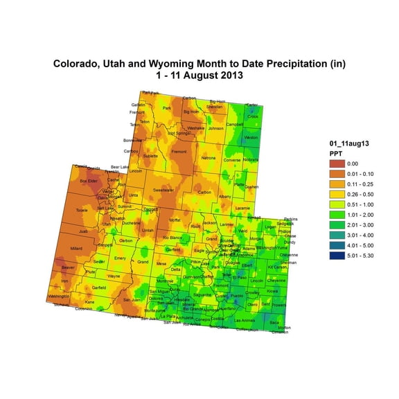 31"x24" Heavyweight Photo Paper Quality Poster: Climate Map - Weekly Climate, Water and Drought Assessment of the Upper Colorado River Basin COdrought