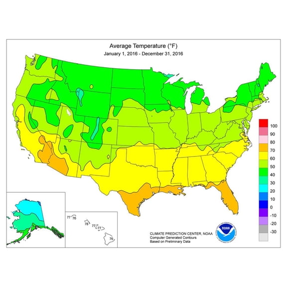 31"x24" Heavyweight Photo Paper Quality Poster: Climate Prediction Center - Monitoring and Data Regional Climate Maps USA