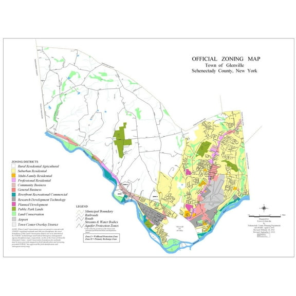 31"x24" Heavyweight Photo Paper Quality Poster: Economic Map - Town of Glenville - Economic Development Planning Department