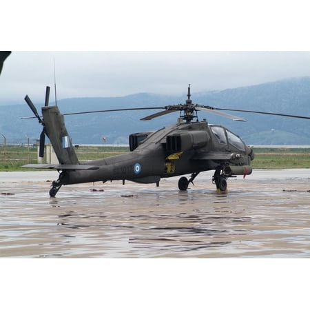 Wall Art Impressions 36x24 Photographic Quality Poster: AH-64A Apache Greek Army Stefanovikion [Photo Paper]