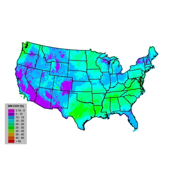 31"x24" Photographic Quality Poster:: Resource Map - Solar Resource Variability Temporal Maps [Photo Paper]