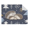 thumbnail image 1 of 31"x41" Super Soft Blanket with Double Layer Dotted Backing Cozy Dotted Fleece Blanket for 6M-5Y, Grey Hedgehog Printed, 1 of 8