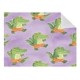thumbnail image 1 of 31"x41" Super Soft Blanket with Double Layer Dotted Backing Cozy Dotted Fleece Blanket for 6M-5Y, Purple Crocodile Printed, 1 of 8
