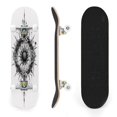 thumbnail image 1 of 31"x8" Intricate Floral Mandala Sun Complete Skateboards for Beginners, Double Kick 7 Ply Maple Deck Skateboard with Wheels, Gifts for Kids Teens, 1 of 8