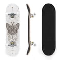 thumbnail image 1 of 31"x8" Moth Floral Accents Celestial Elements Complete Skateboards for Beginners, Double Kick 7 Ply Maple Deck Skateboard with Wheels, Gifts for Kids Teens, 1 of 8