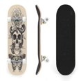 thumbnail image 1 of 31"x8" Skull Blooming Flower Coiled Snake Detailed Complete Skateboards for Beginners, Double Kick 7 Ply Maple Deck Skateboard with Wheels, Gifts for Kids Teens, 1 of 8