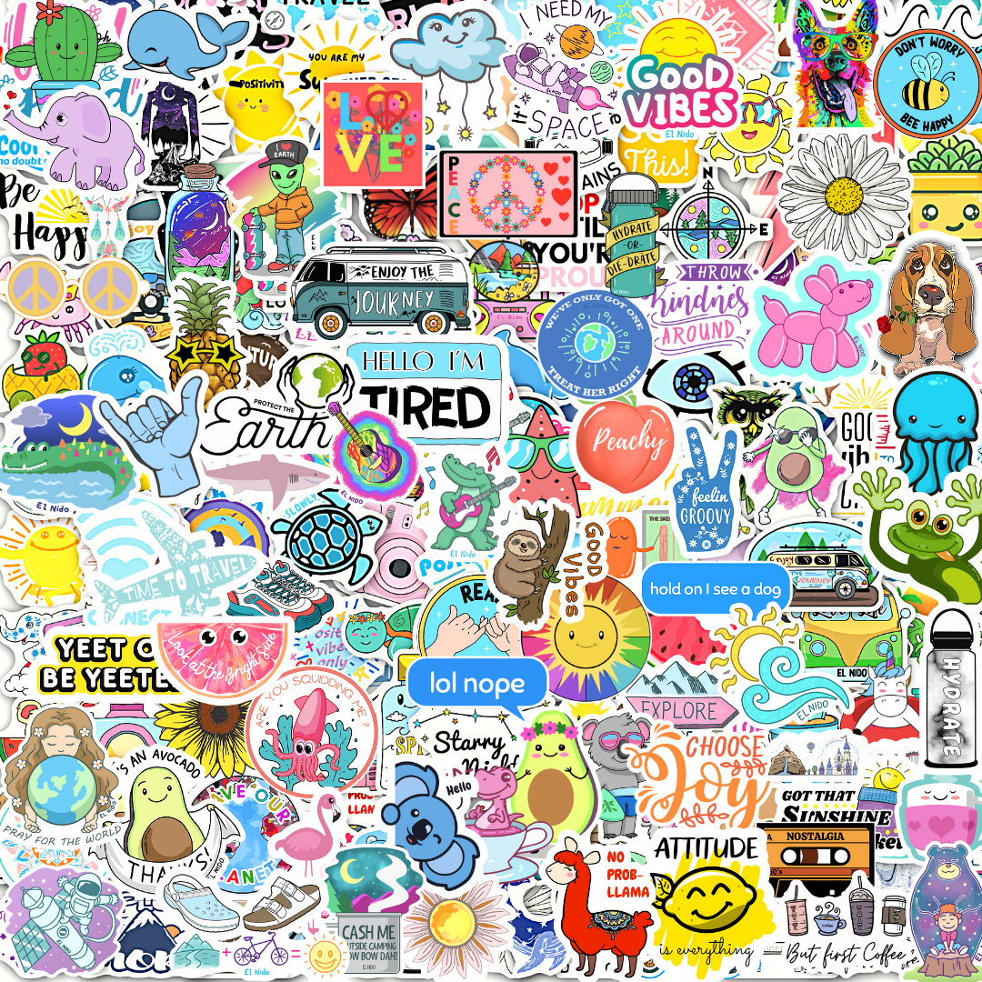 100-Pack Aesthetic Vinyl Stickers – Cute, Preppy Decals For Scrapbooks, Laptops, Cars & Water Bottles 3 thumbnail image