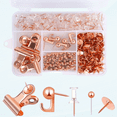 thumbnail image 1 of 310 Pcs Rose Gold Push Pins Set, Rose Gold Thumb TacksPush Pins for Cork Board with Push Pin Hook Pushpin Clip 5 Style Rose Gold Office Accessories for Cork Board Map Office (Rose Gold), 1 of 5