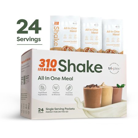 310 Shake All-In-One Caramel Sundae Variety Box 24 Servings By 310 Nutrition