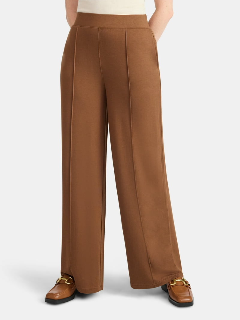 Time and Tru Women's Knit Wide Leg Pants, Sizes XS-XXXL - Walmart.com