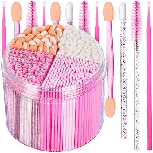 310 count Disposable Makeup Applicators Kit, Mascara Wands Lash Spoolies, Eyeshadow Applicators, Lip Applicators Disposable, Microswabs, Makeup Artist Kit Essentials with Box