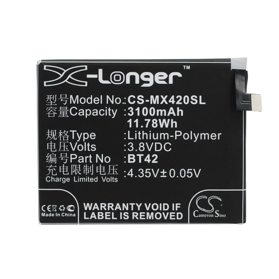 3100mAh BT42 Battery for Meizu Note M1