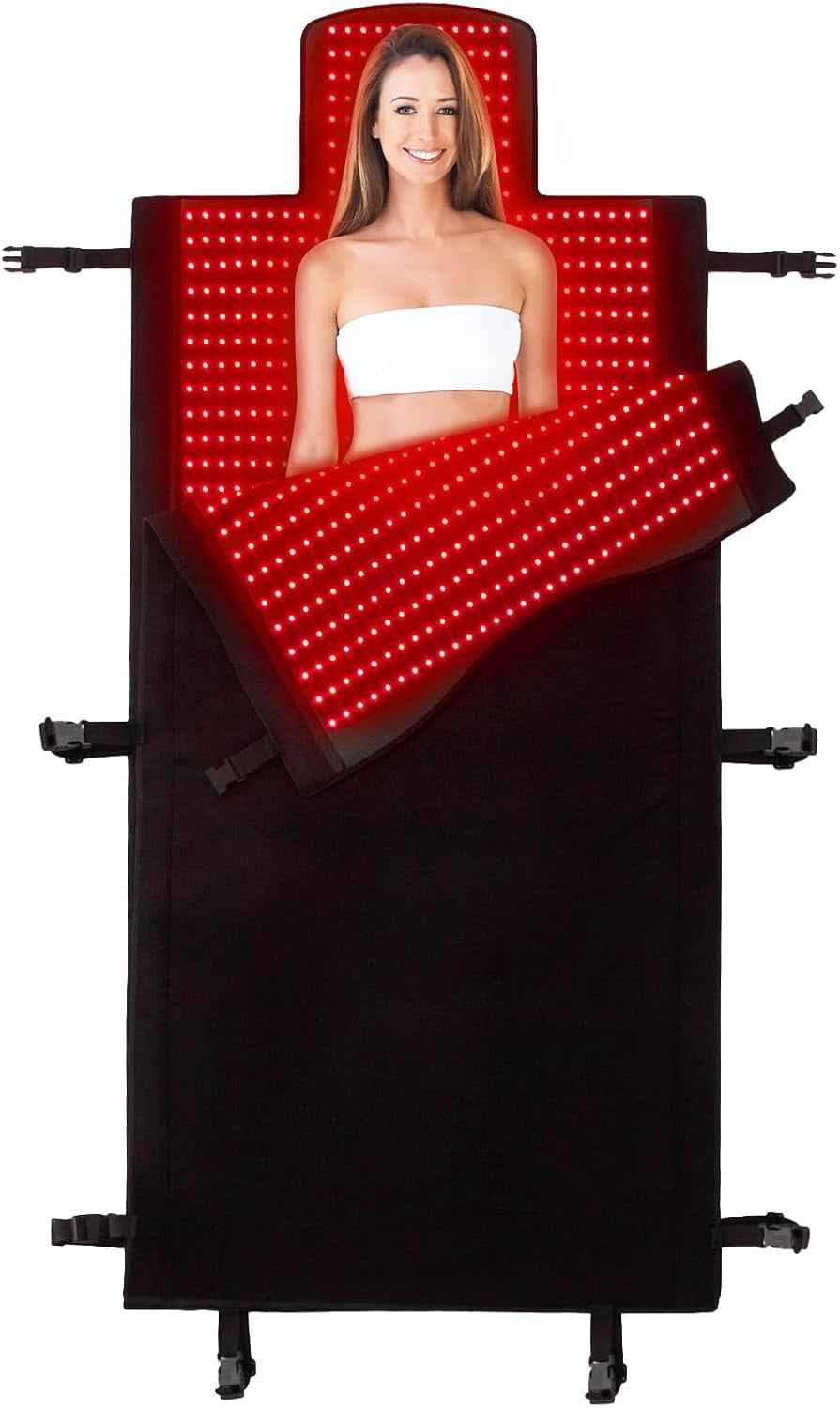3100pcs Dual Wavelength LED Beads 660nm&850nm Red Light Therapy Mat Full Body Used to Relieve Pain 73''x 33'' 2025 New