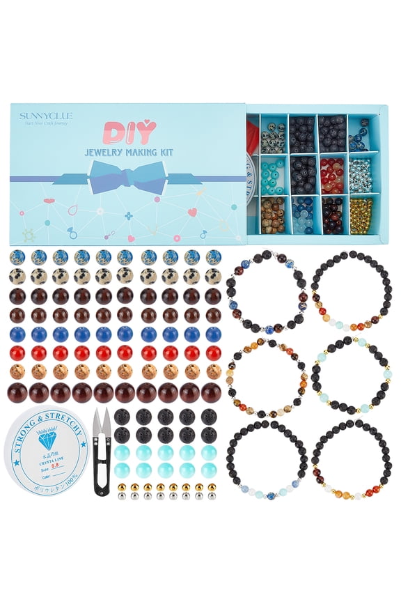310Pcs DIY Multilayer Solar System Bracelet Making Kit Natural Gemstone Universe Galaxy Nine Guardian Planets Necklace Beading Jewelry Making