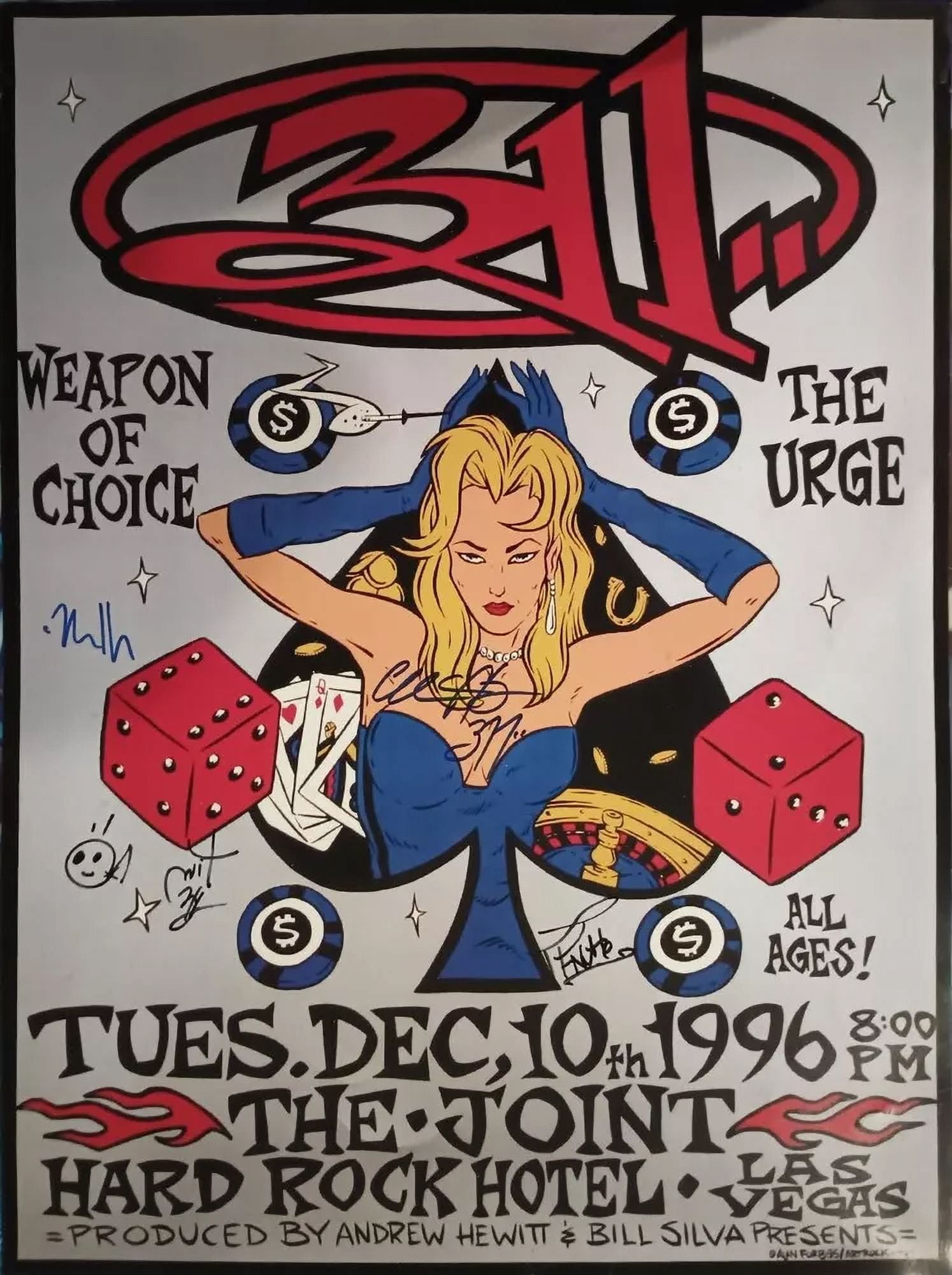 311 Band SIGNED Poster RePrint Wall by Nick Hexum P-Nut Sexton