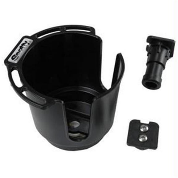 311 Drink Holder with Bulkhead/Gunnel Mount and Rod Holder Post Mount - Black