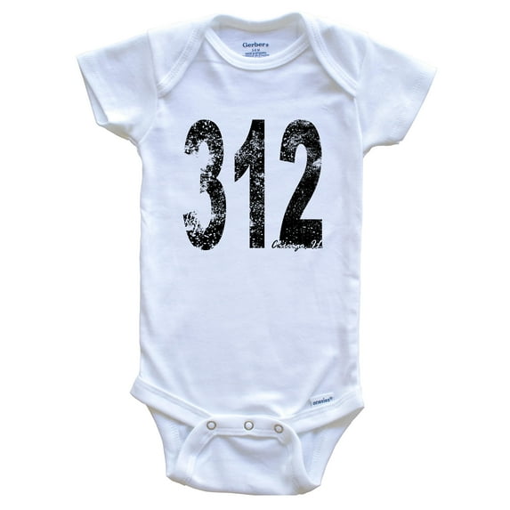 312 Chicago Illinois Area Code Baby Bodysuit - One Piece Baby Bodysuit, 0-3 Months White