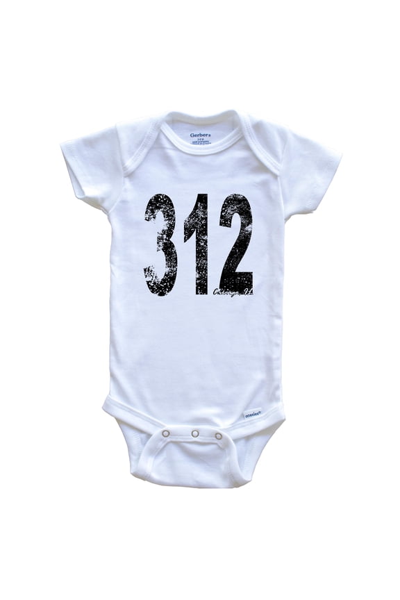 312 Chicago Illinois Area Code Baby Bodysuit - One Piece Baby Bodysuit, 6-9 Months White
