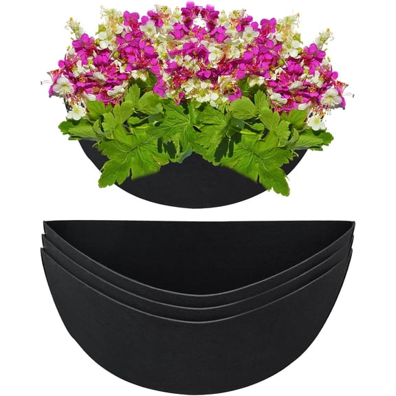 312-inch semi-circular planting pot liner, fabric plant liner, semi-circular flower basket liner, alternative to felt liner, coconut fiber liner, alternative to wall-mounted planting pots