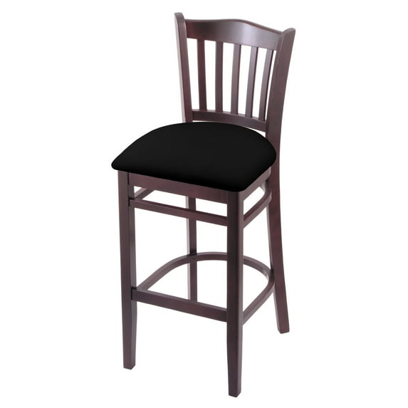 3120 30" Stool with Dark Cherry Finish, Black Vinyl Seat