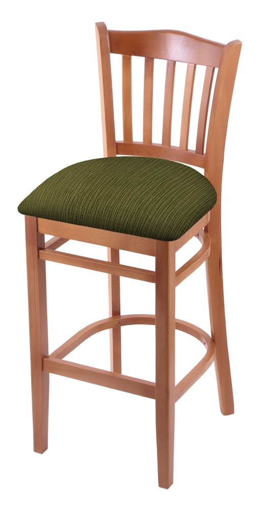 Medium Finish Black Metal and Green Fabric Counter Stool