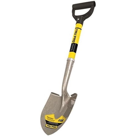 31205 Tru Pro Short D-Handle Round Point Shovel, 19-Inch Fiberglass, 20-Inch$$Garden & Patio