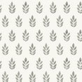 thumbnail image 1 of 3122-11300 Ervic Charcoal Leaf Block Print Wallpaper with Seven Leafed Frond Inked in Charcoal Black White Colors Farmhouse Style Prepasted Acrylic Coated Paper, 1 of 3