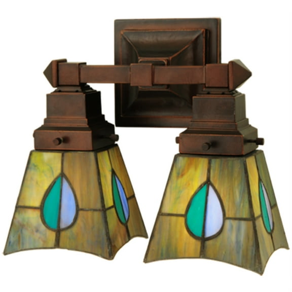 31230 Meyda 12"W Mackintosh Leaf 2 Lt Wall Sconce.609