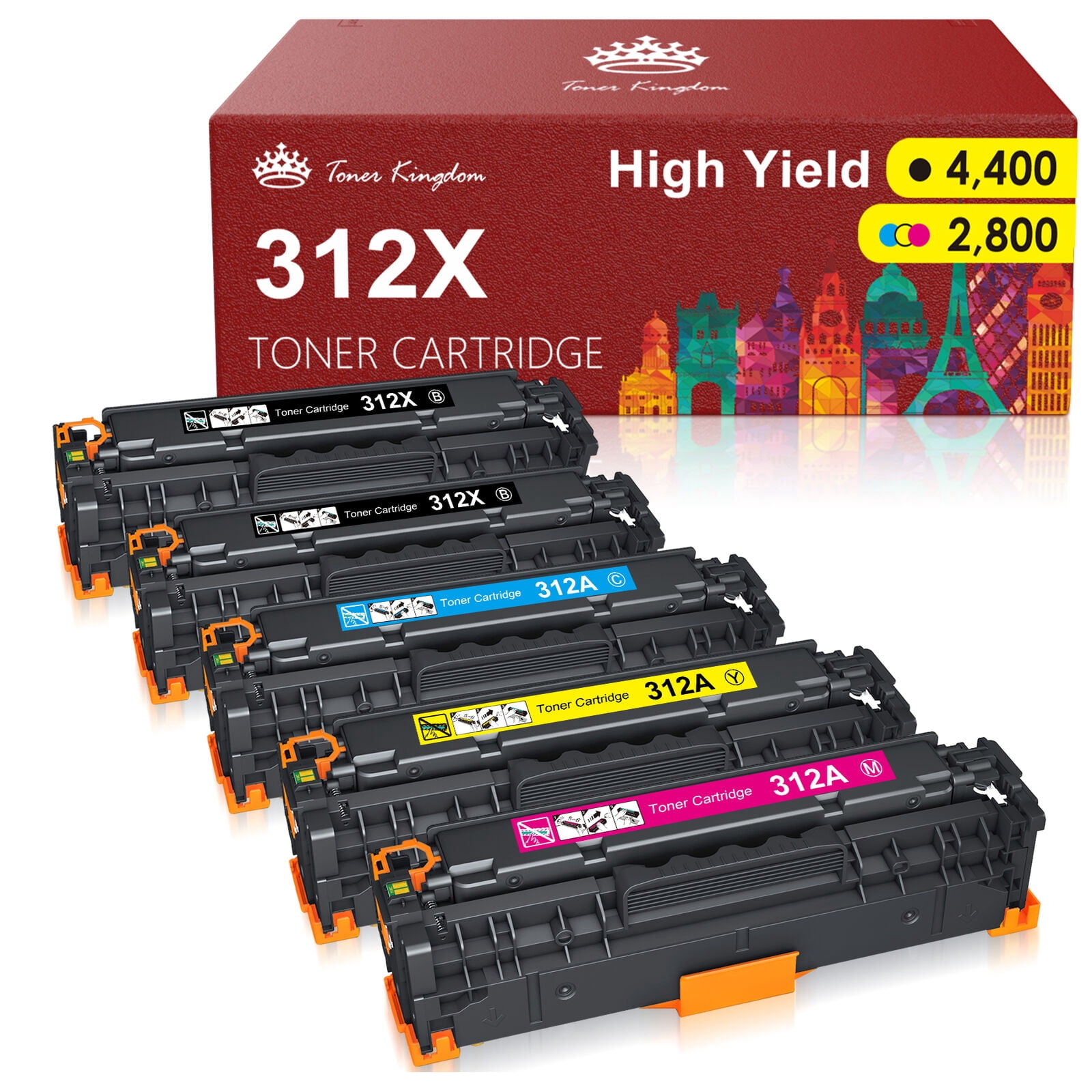 312A Toner 312X Toner Cartridges Replacement for 312X HP Toner for HP Laserjet Pro 400 300 Color