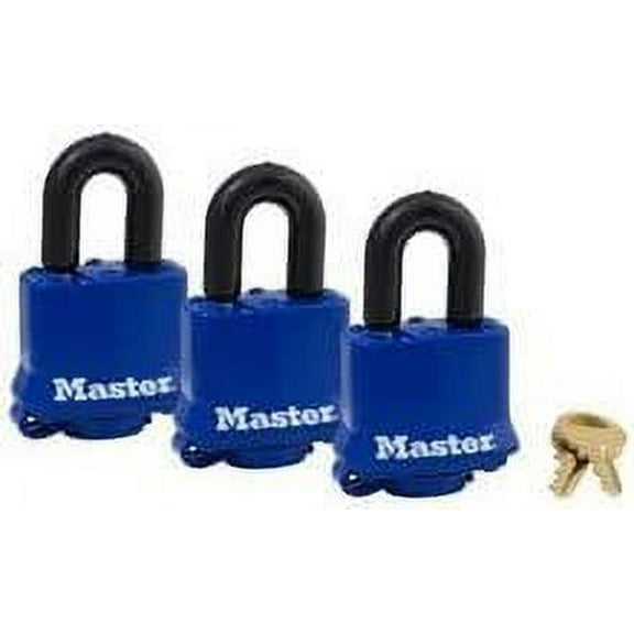 Master Lock Weather Resistant Steel Padlocks 312TRI - Keyed Alike - 3 Pack