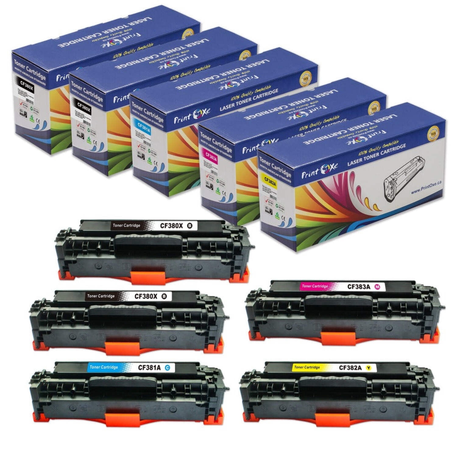 312X Compatible Set + BK | CF380X / CF381A / CF382A / CF383A | for HP ...