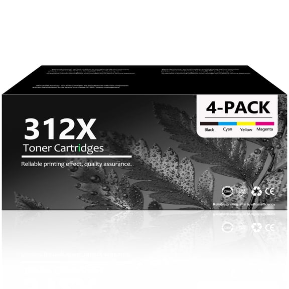 312X Toner Cartridge Compatible for HP 312X 312A Combo Pack Toner Cartridge Printer (4 Pack)