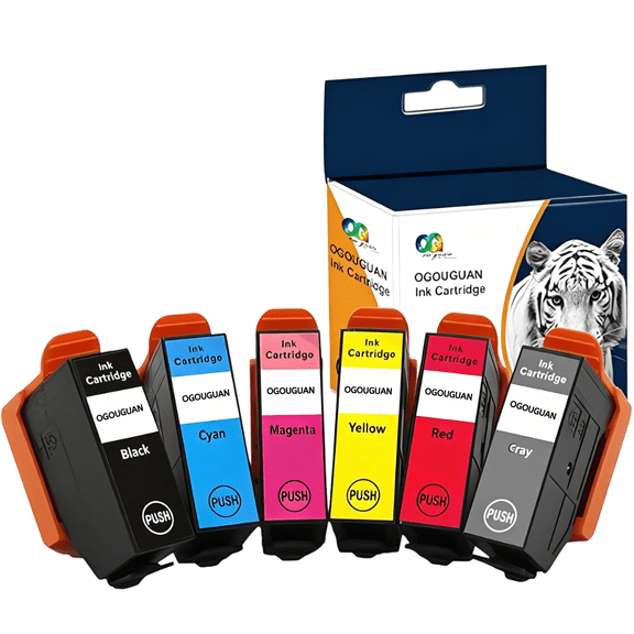 Ink Cartridges, 6-Pack (BK/C/M/Y/RD/GR) Compatible Replacement for XP-15000/8500/8600,/8700 Printers