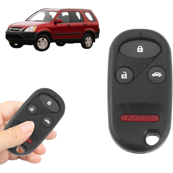 313.8MHz Keyless Entry Remote Car Key Fob Replacement Compatible with Honda CR-V 2002-2004, 3+1 Button Smart Remote with Battery Included for Secure Vehicle Access