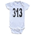 thumbnail image 1 of 313 Detroit Michigan Area Code Baby Bodysuit - One Piece Baby Bodysuit, 0-3 Months White, 1 of 2