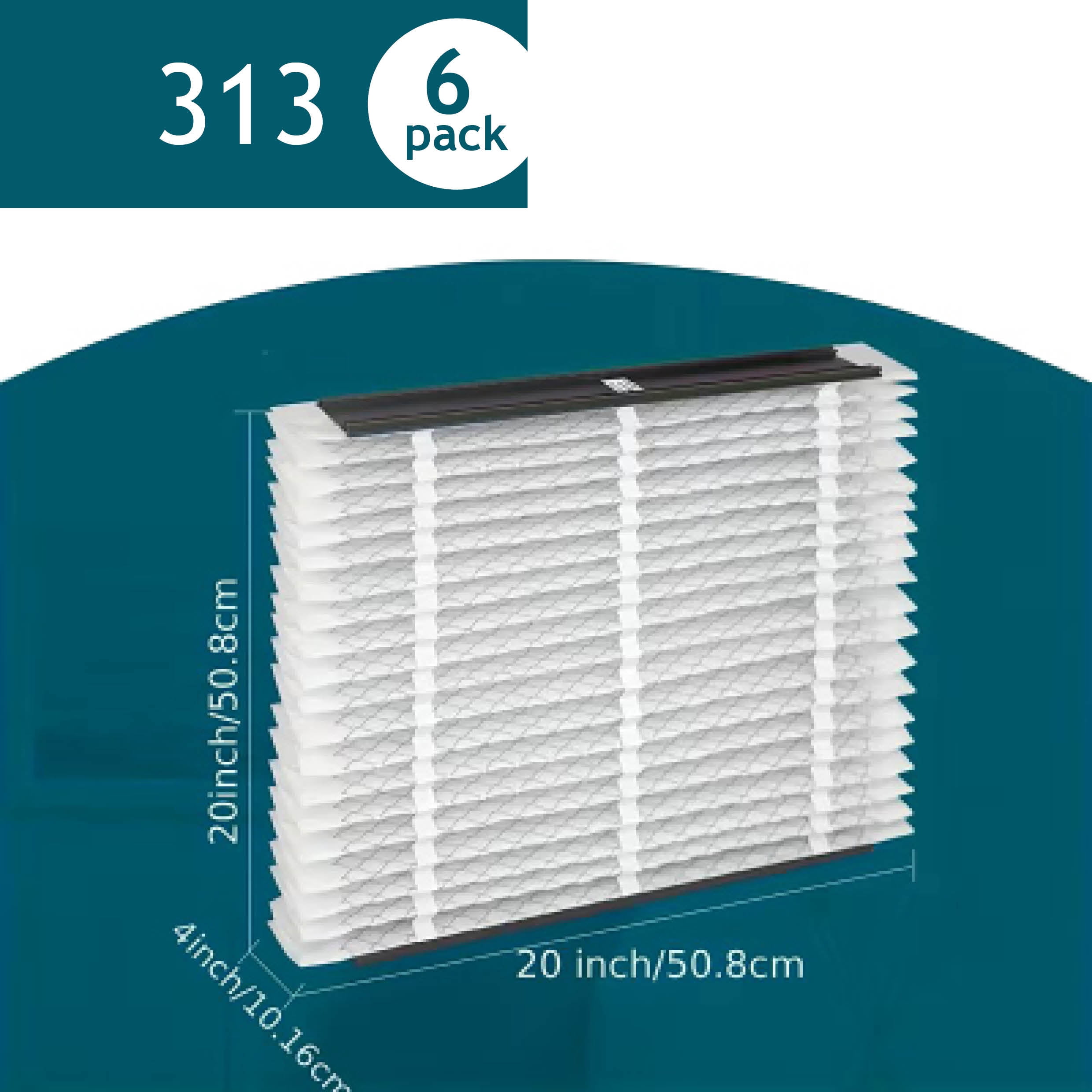 313 Replacement Appliance Air Filters 20x20x4 MERV 13 for AprilAire Whole House Air Purifiers(6 Pack)