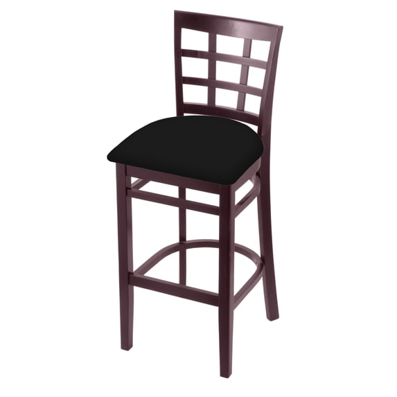 XL 802 Misha 36" Swivel Extra Tall Bar Stool with Pewter Finish and Dark Cherry Oak Seat