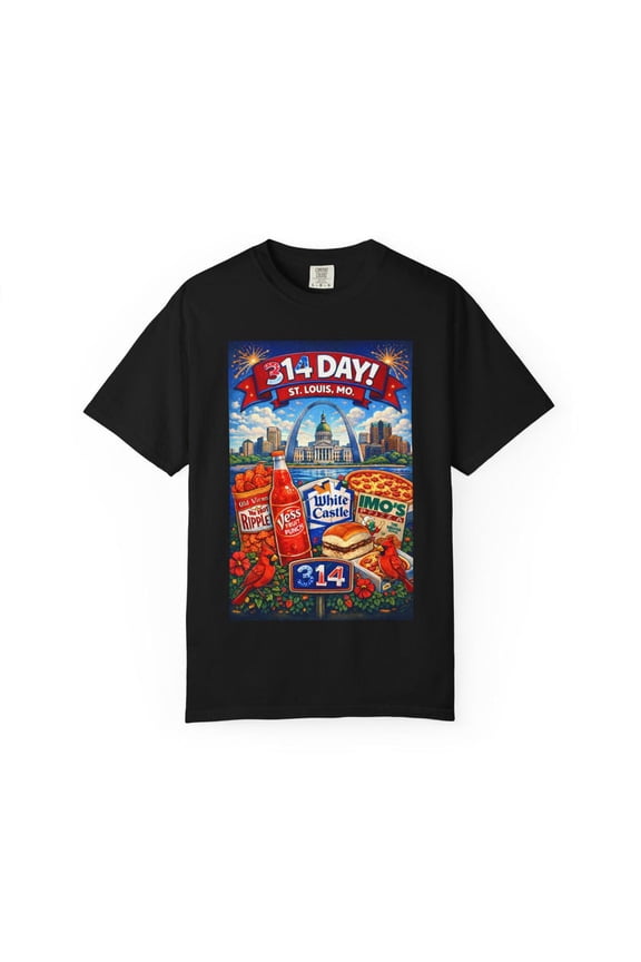314 Day St Louis Skyline Shirt, Retro City Pride Graphic Tee, Midwest City Landmark Festival Shirt, Local Food Design, Unisex Cotton T-Shirt, Size S-5XL